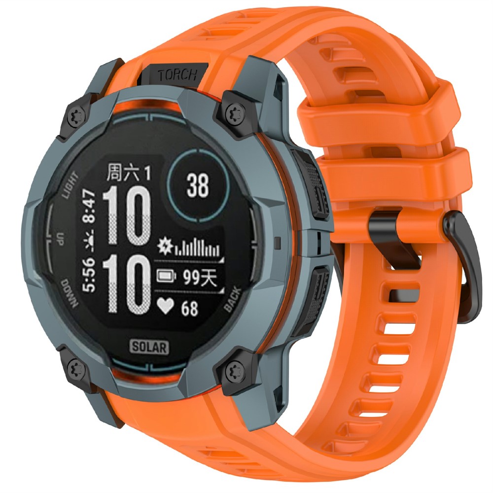  Garmin Instinct 3 45 mm Klockarmband Silikon Orange - Teknikhallen.se