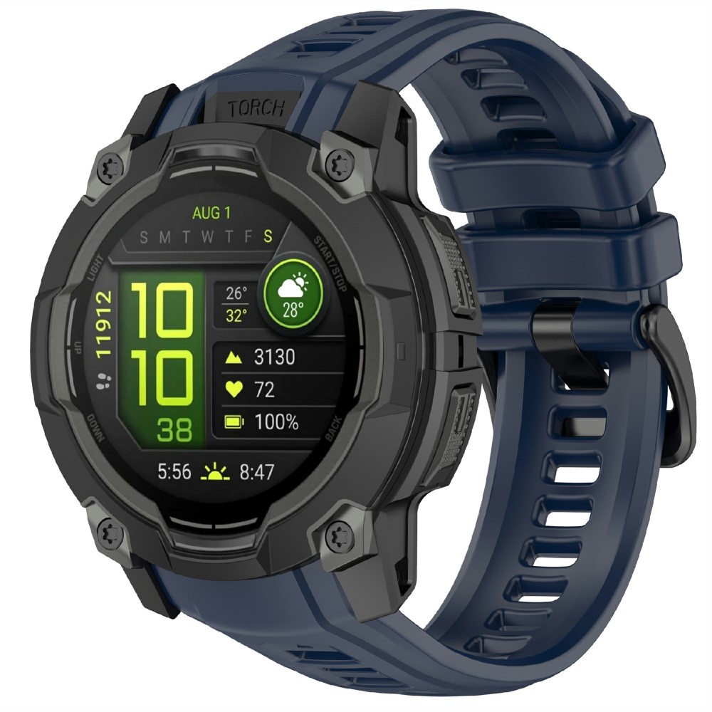  Garmin Instinct 3 45 mm Klockarmband Silikon Mörk Blå - Teknikhallen.se