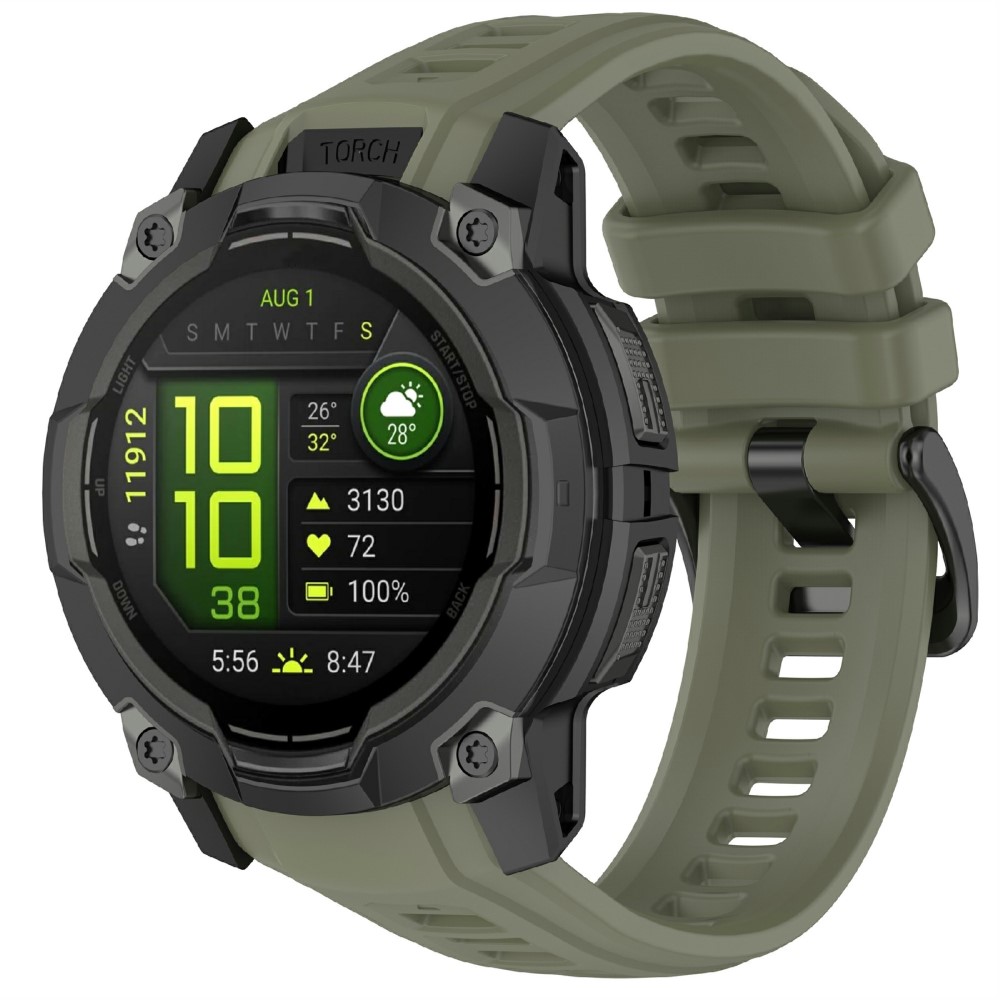  Garmin Instinct 3 45 mm Klockarmband Silikon Militär Grön - Teknikhallen.se