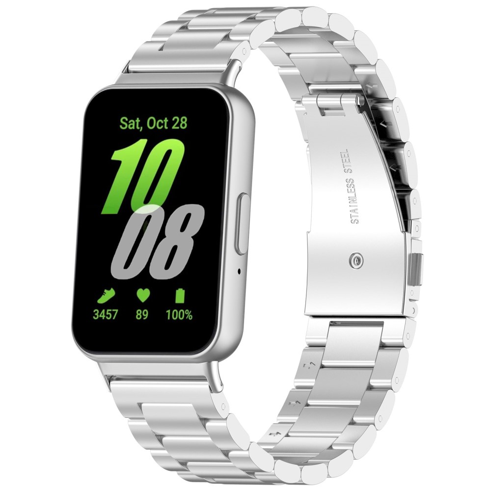  Samsung Galaxy Watch Fit 3 Klockarmband Rostfritt Stål Silver - Teknikhallen.se