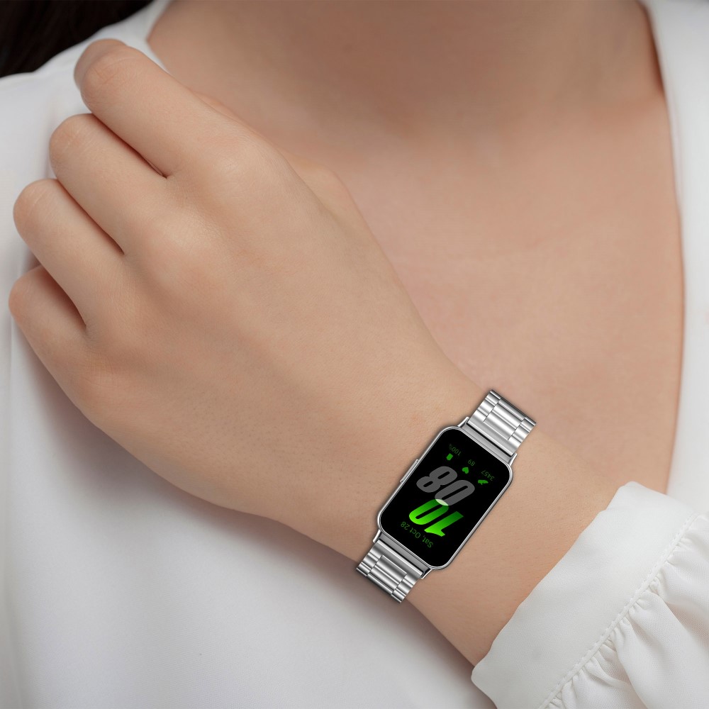  Samsung Galaxy Watch Fit 3 Klockarmband Rostfritt Stål Silver - Teknikhallen.se