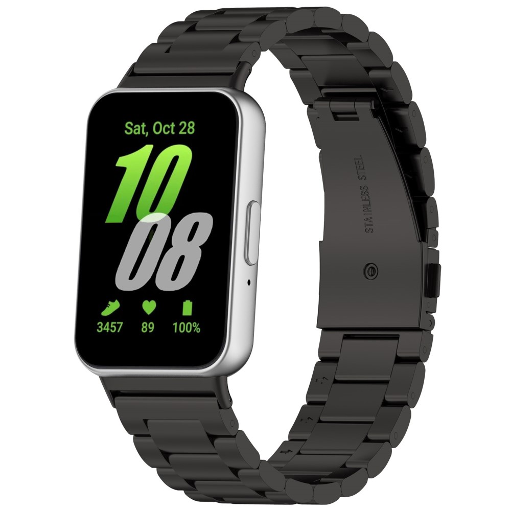  Samsung Galaxy Watch Fit 3 Klockarmband Rostfritt Stål Svart - Teknikhallen.se