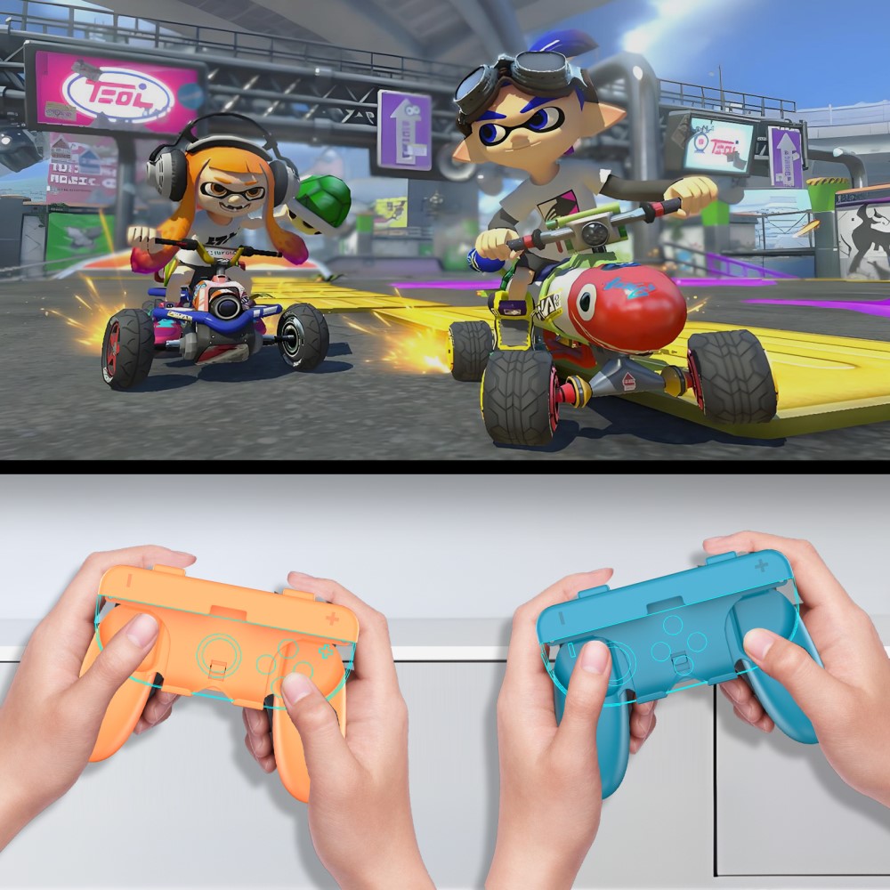 JYS JYS 2 st Nintendo Switch 2 Joy-Con Grip Blå / Röd - Teknikhallen.se