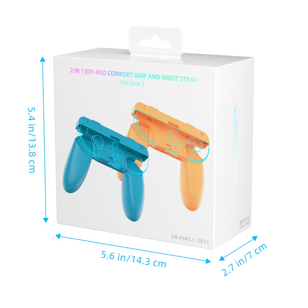JYS JYS 2 st Nintendo Switch 2 Joy-Con Grip Blå / Röd - Teknikhallen.se