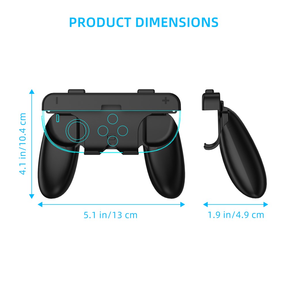 JYS JYS 2 st Nintendo Switch 2 Joy-Con Grip Svart - Teknikhallen.se
