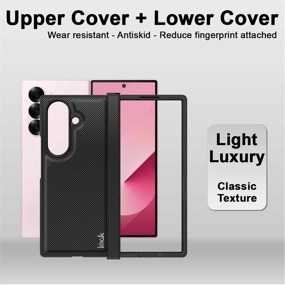 IMAK IMAK Samsung Galaxy Z Fold 7 Skal Kolfiber Textur Svart - Teknikhallen.se