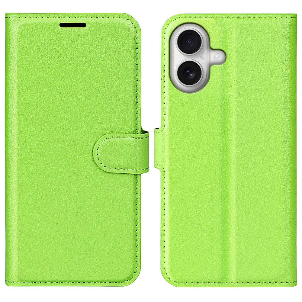  iPhone 17 Fodral Litchi Läder Grön - Teknikhallen.se