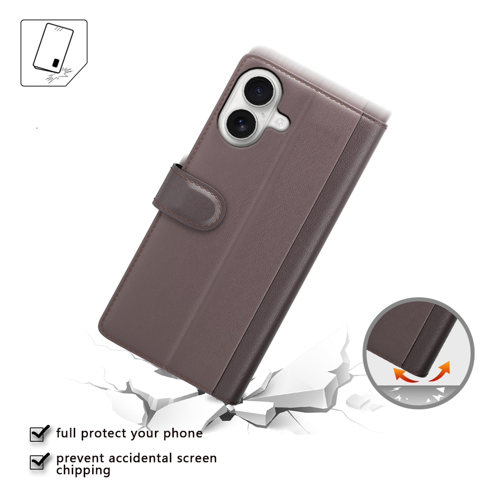  iPhone 17 Fodral Premium Äkta Läder Brun - Teknikhallen.se