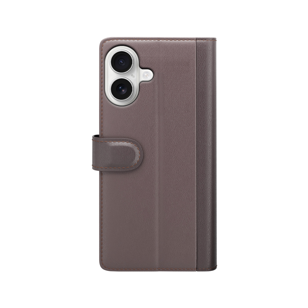  iPhone 17 Fodral Premium Äkta Läder Brun - Teknikhallen.se