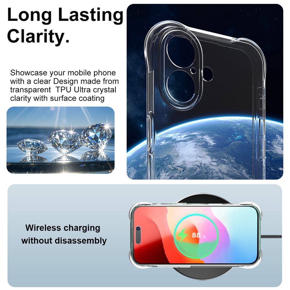IMAK IMAK iPhone 17 Skal TPU Shockproof Airbag Transparent - Teknikhallen.se