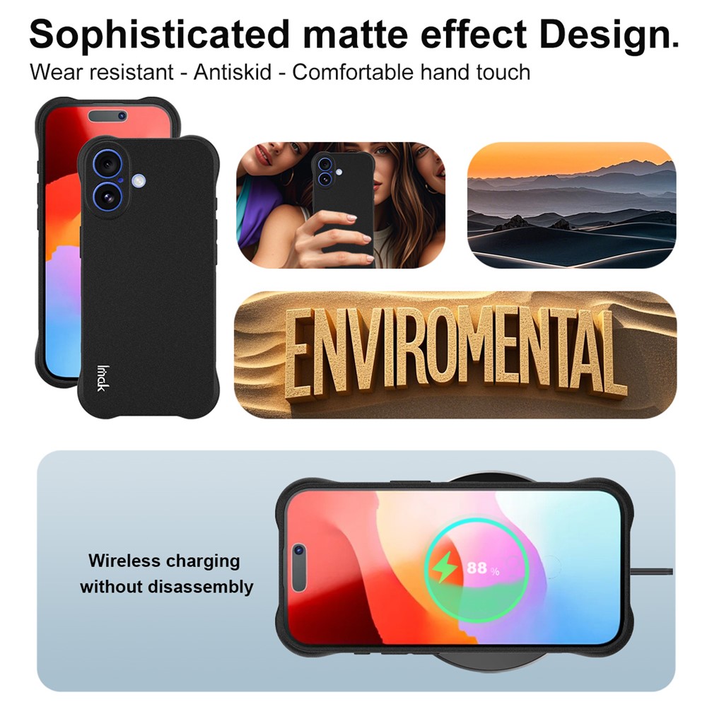 IMAK IMAK iPhone 17 Skal TPU Shockproof Airbag Svart - Teknikhallen.se