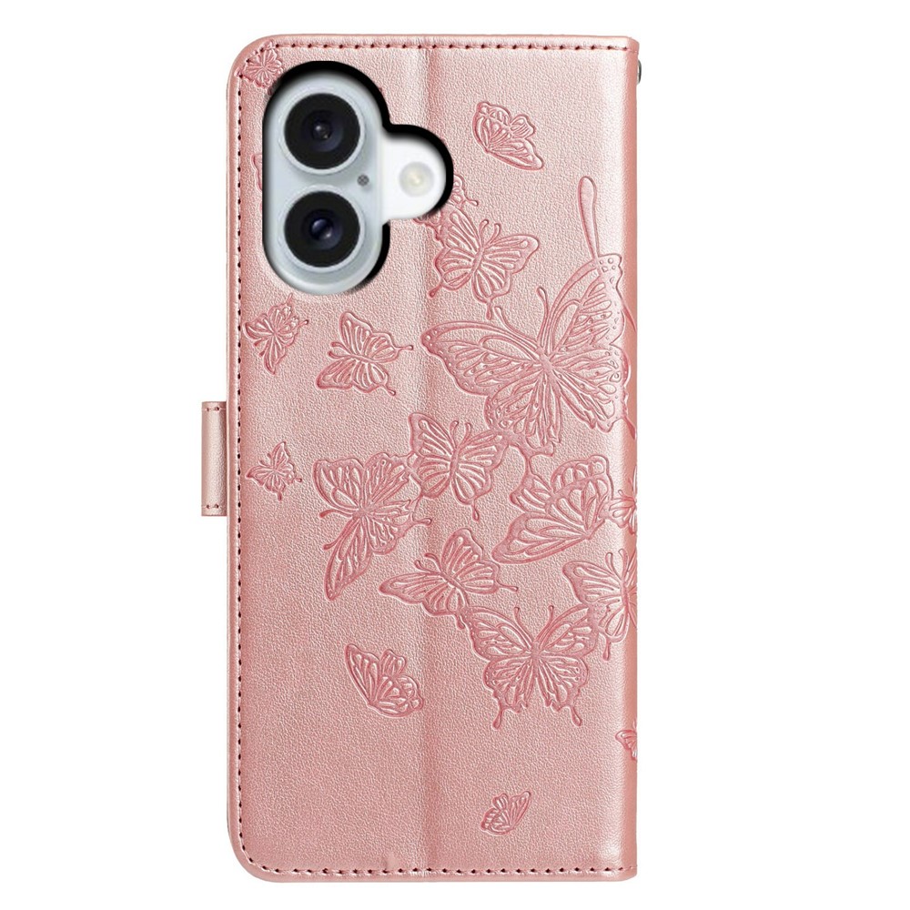  iPhone 17 Fodral Med Fjäril Tryck Roséguld - Teknikhallen.se