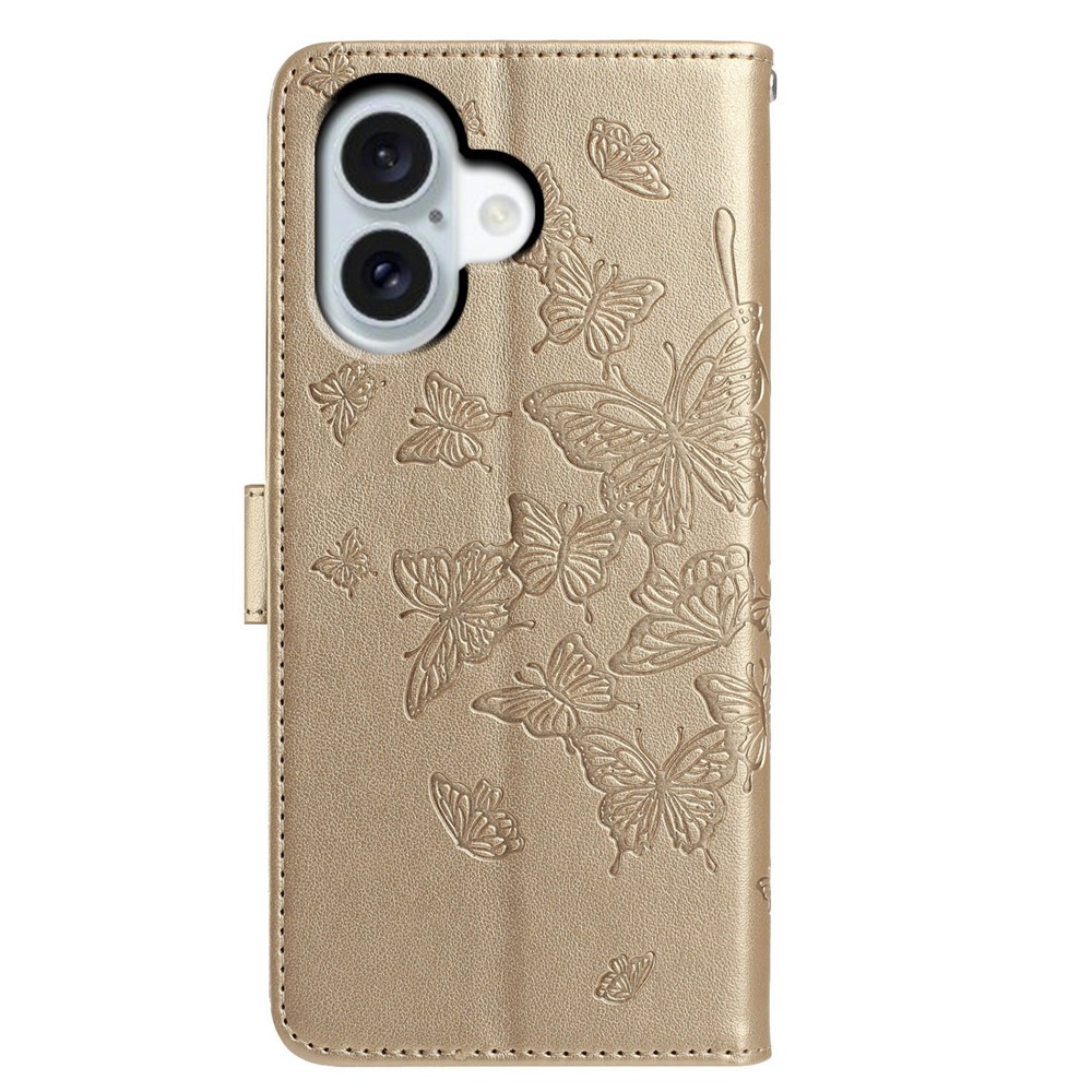  iPhone 17 Fodral Med Fjäril Tryck Guld - Teknikhallen.se