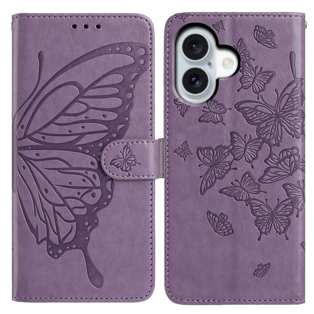  iPhone 17 Fodral Med Fjäril Tryck Lila - Teknikhallen.se