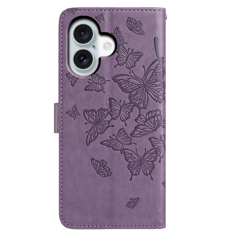  iPhone 17 Fodral Med Fjäril Tryck Lila - Teknikhallen.se