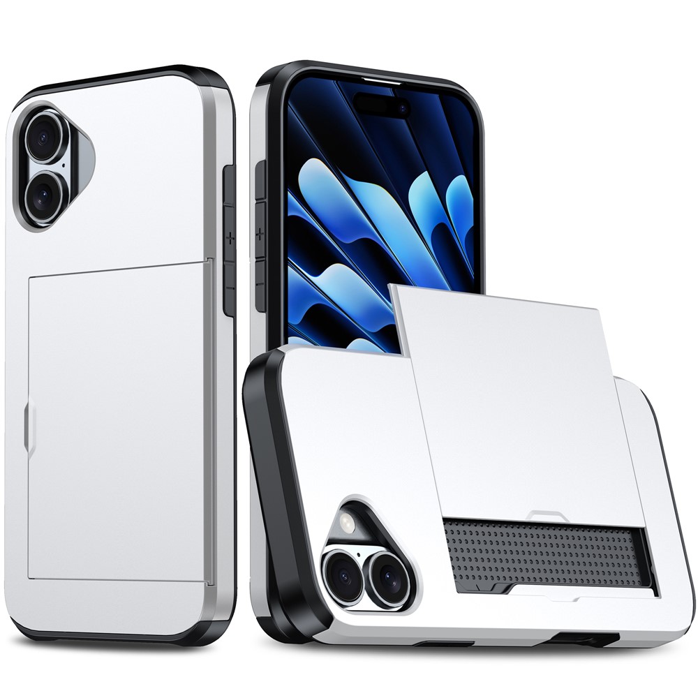  iPhone 17 Skal Hybrid Med Kortfack Silver - Teknikhallen.se