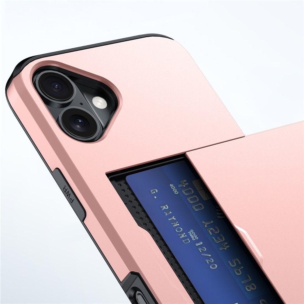  iPhone 17 Skal Hybrid Med Kortfack Röd - Teknikhallen.se