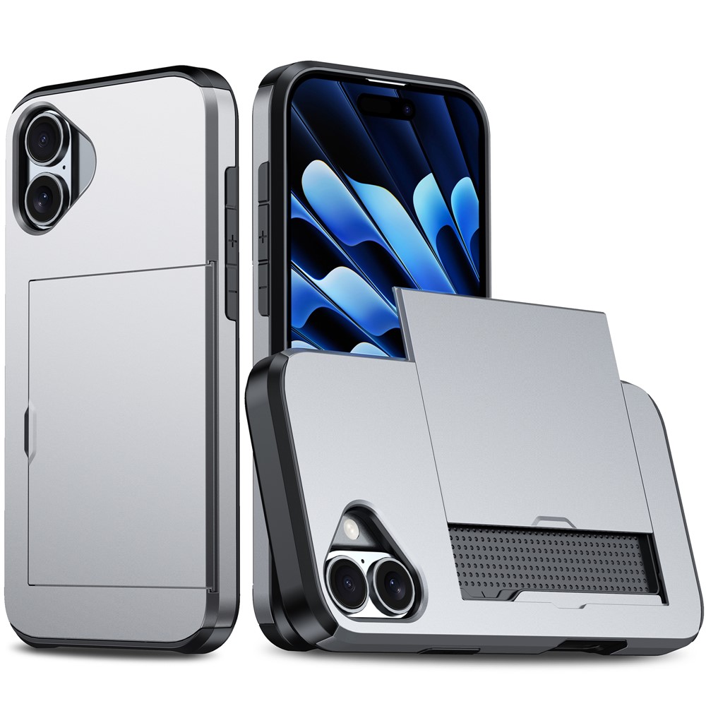  iPhone 17 Skal Hybrid Med Kortfack Grå - Teknikhallen.se