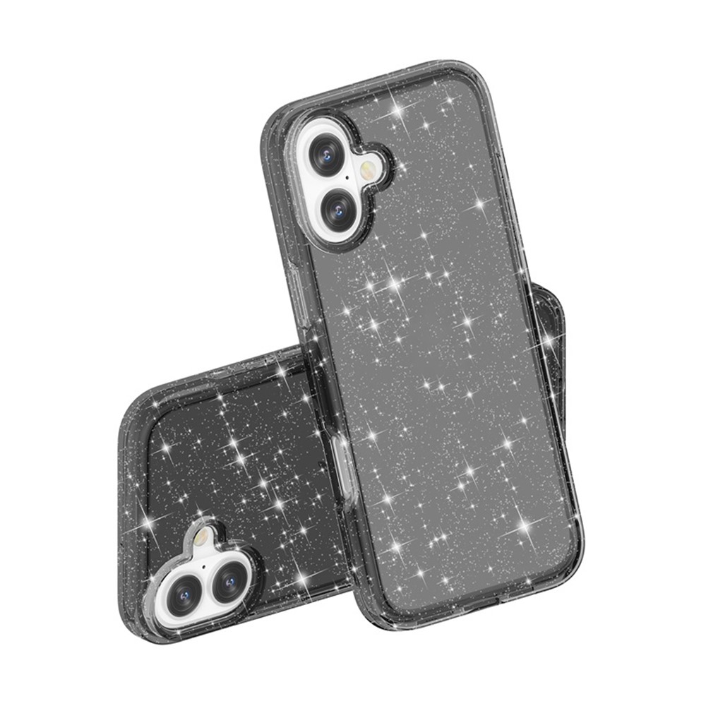  iPhone 17 Skal Hybrid Glitter Svart - Teknikhallen.se