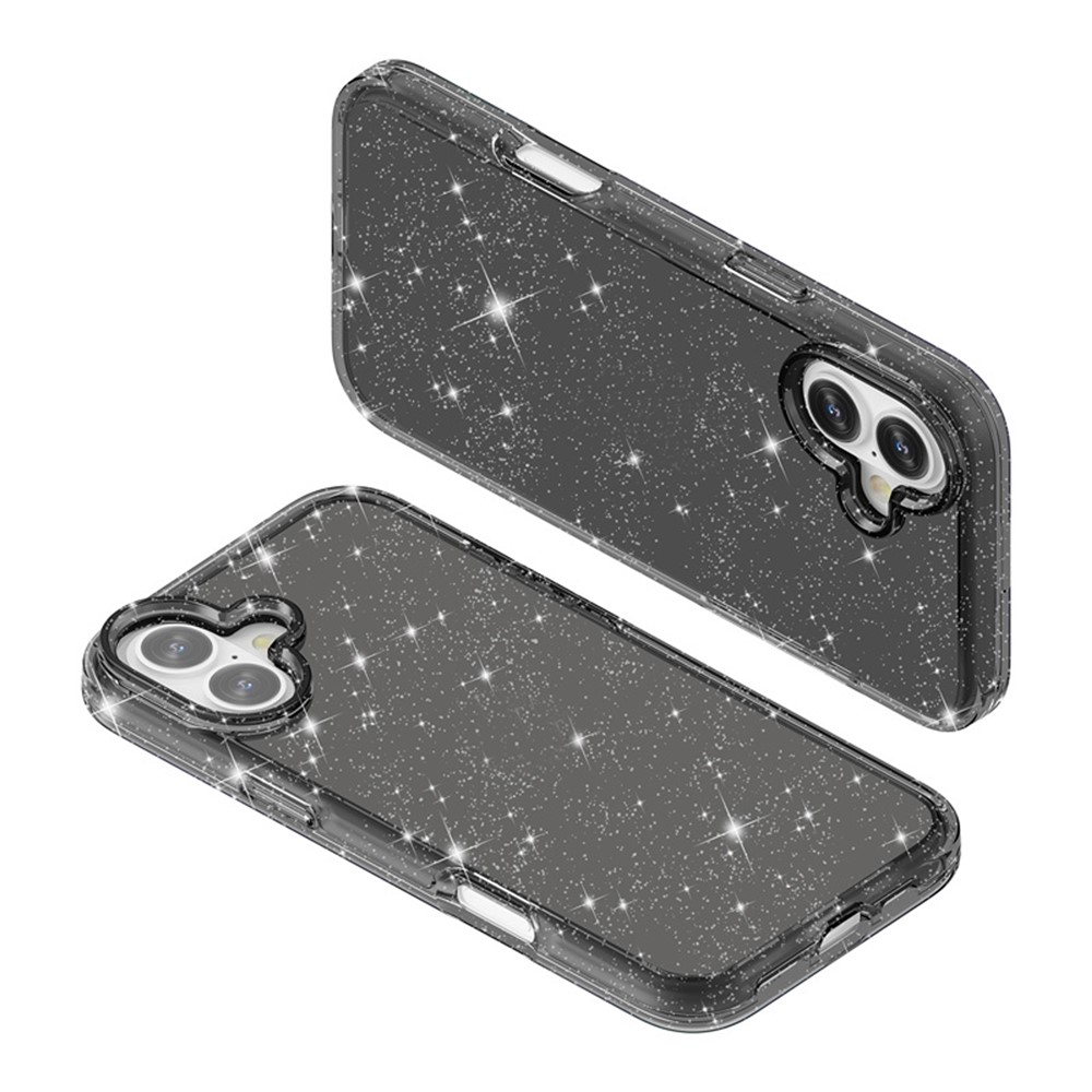  iPhone 17 Skal Hybrid Glitter Svart - Teknikhallen.se