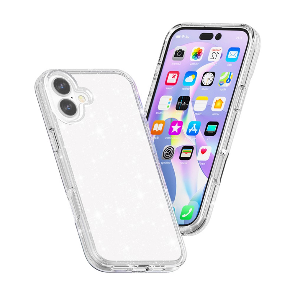  iPhone 17 Skal Hybrid Glitter Vit - Teknikhallen.se