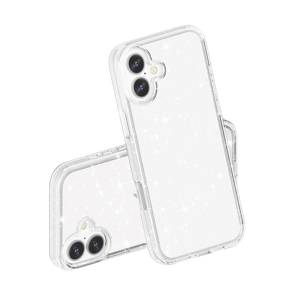  iPhone 17 Skal Hybrid Glitter Vit - Teknikhallen.se