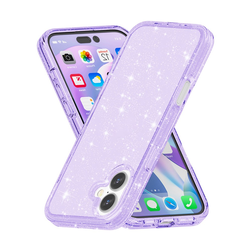  iPhone 17 Skal Hybrid Glitter Lila - Teknikhallen.se