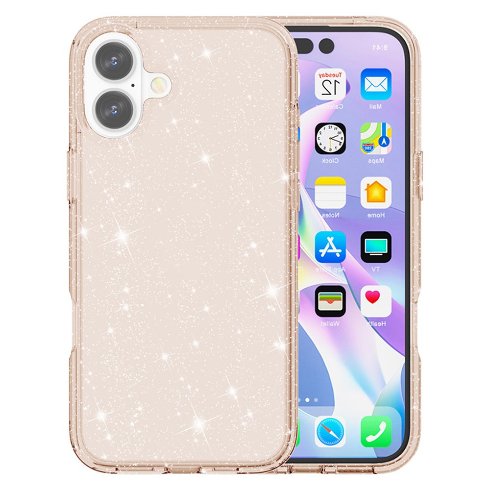  iPhone 17 Skal Hybrid Glitter Guld - Teknikhallen.se