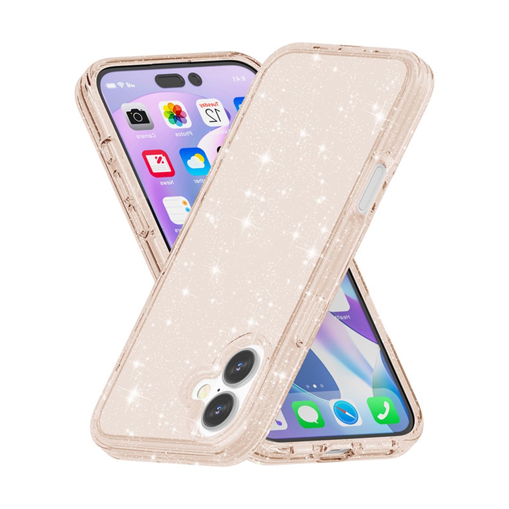  iPhone 17 Skal Hybrid Glitter Guld - Teknikhallen.se