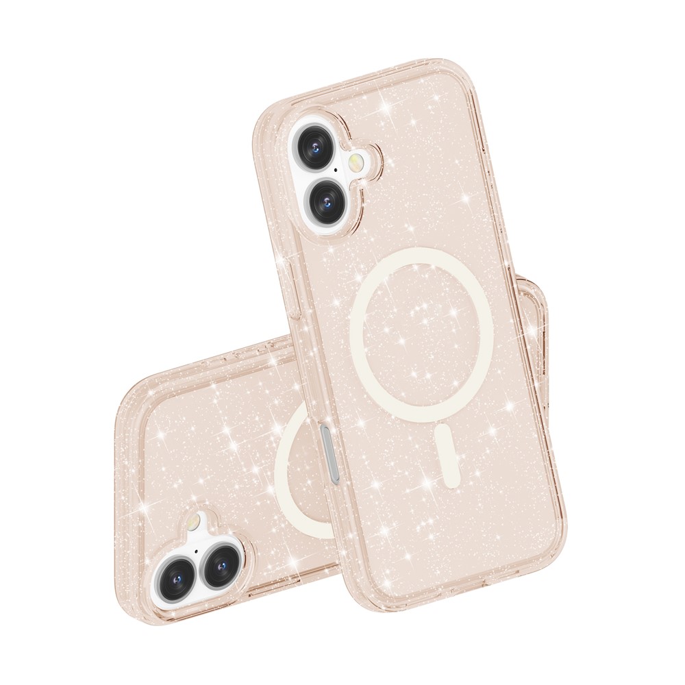 iPhone 17 Skal MagSafe Hybrid Glitter Guld - Teknikhallen.se