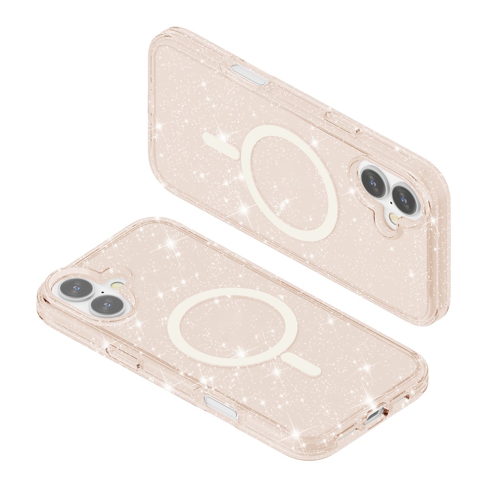  iPhone 17 Skal MagSafe Hybrid Glitter Guld - Teknikhallen.se