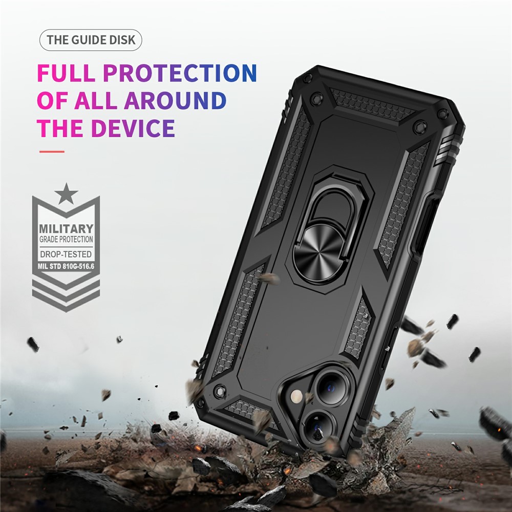  iPhone 17 Skal Shockproof Hybrid Ring Svart - Teknikhallen.se