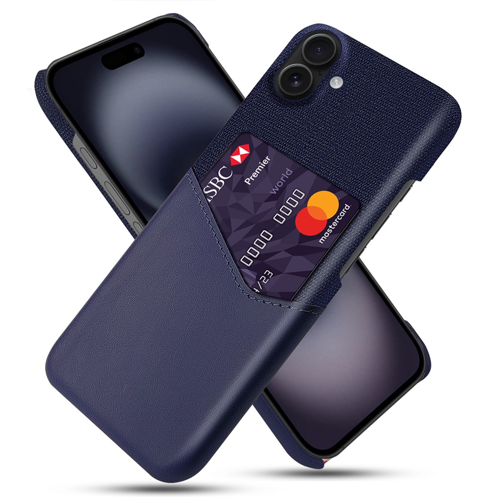  iPhone 17 Skal Med Kortfack Läder Blå - Teknikhallen.se