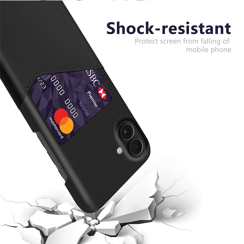  iPhone 17 Skal Med Kortfack Läder Svart - Teknikhallen.se