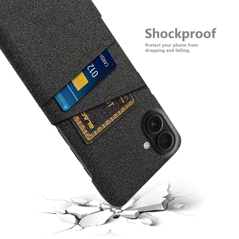  iPhone 17 Skal Med Kortfack Tygbelagt Svart - Teknikhallen.se