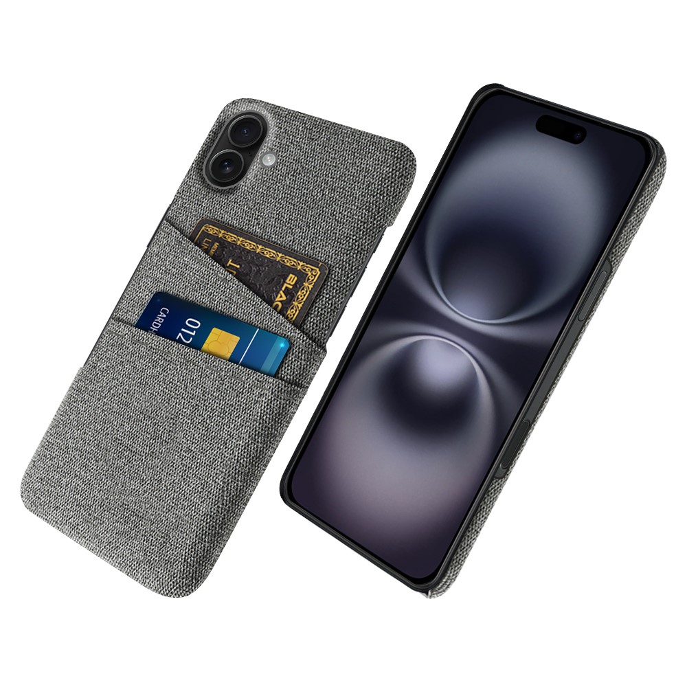  iPhone 17 Skal Med Kortfack Tygbelagt Grå - Teknikhallen.se