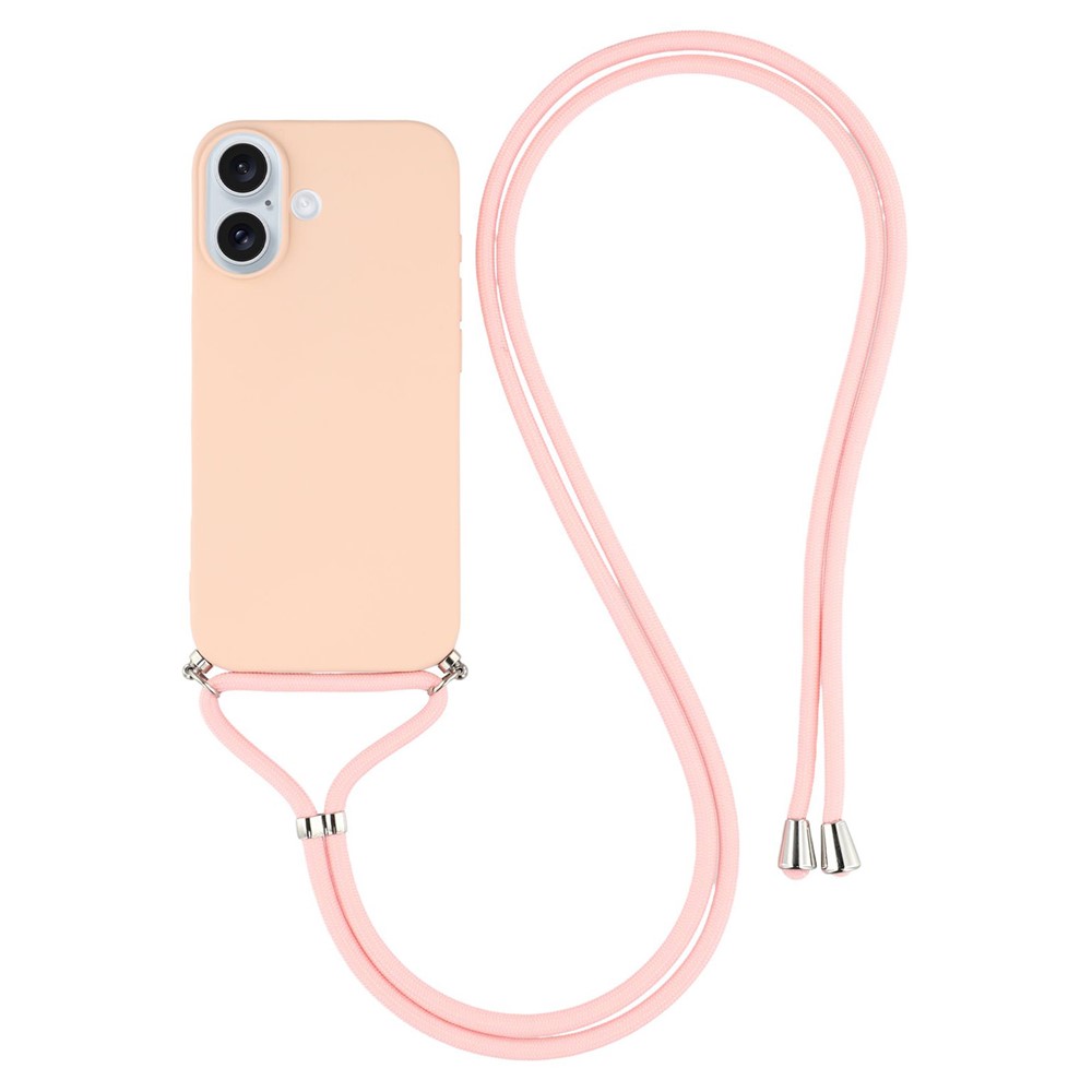  iPhone 17 Skal TPU Med Mobilsnöre Rosa - Teknikhallen.se