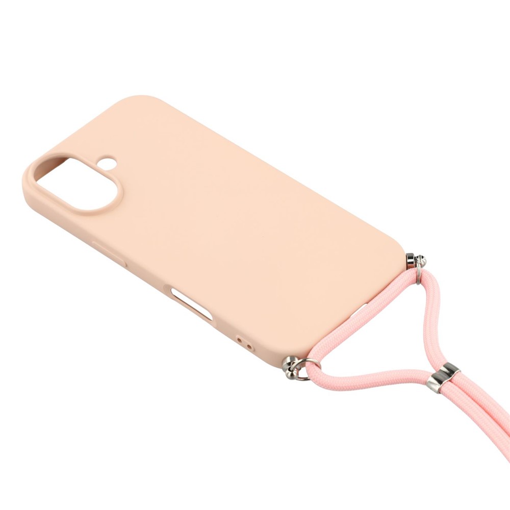  iPhone 17 Skal TPU Med Mobilsnöre Rosa - Teknikhallen.se