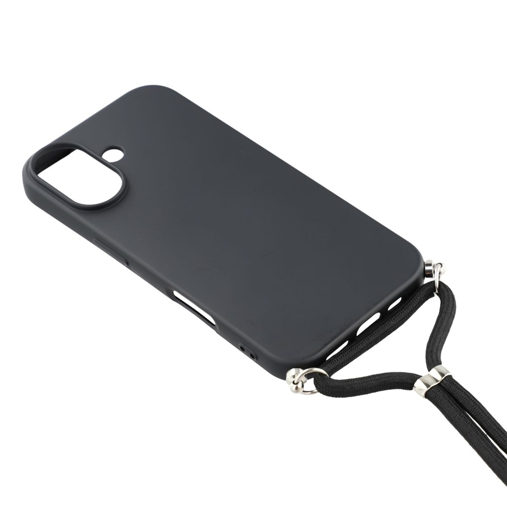  iPhone 17 Skal TPU Med Mobilsnöre Svart - Teknikhallen.se