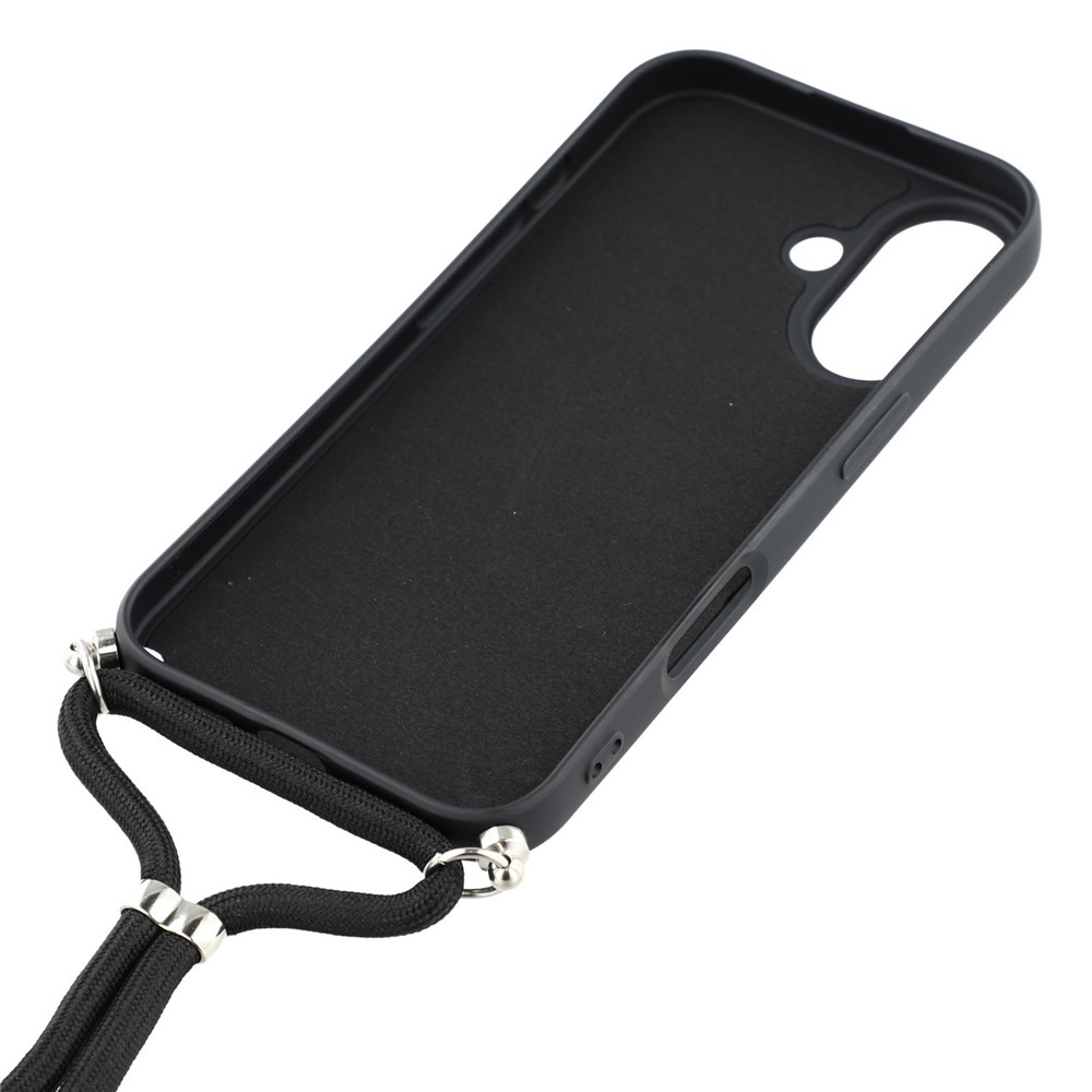  iPhone 17 Skal TPU Med Mobilsnöre Svart - Teknikhallen.se
