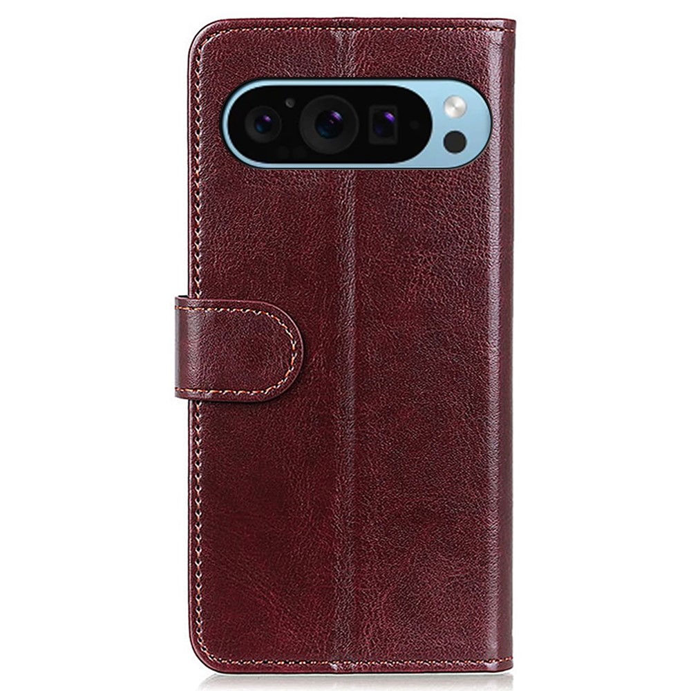  Google Pixel 10/10 Pro / 9/9 Pro Fodral Crazy Horse Läder Brun - Teknikhallen.se