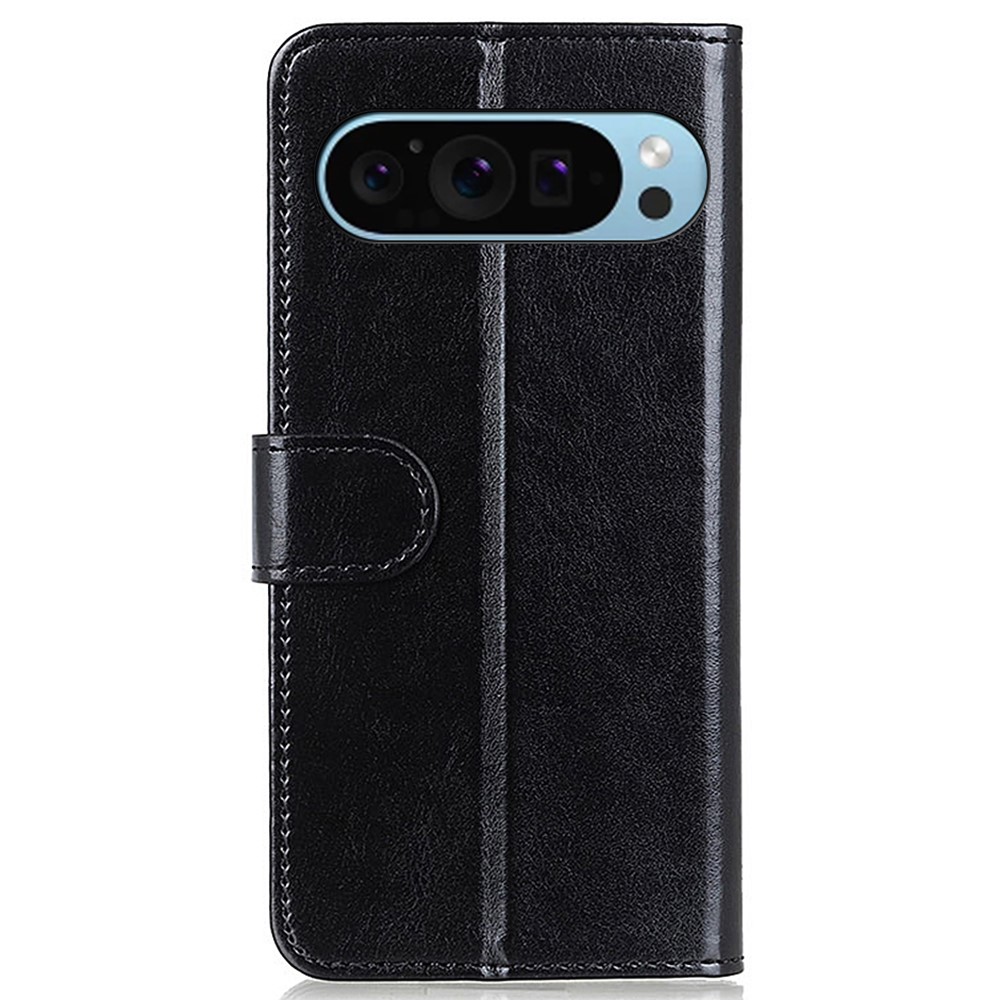  Google Pixel 10/10 Pro / 9/9 Pro Fodral Crazy Horse Läder Svart - Teknikhallen.se