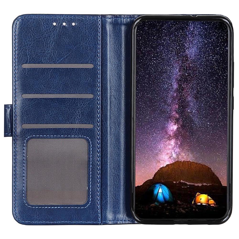  Google Pixel 10/10 Pro / 9/9 Pro Fodral Crazy Horse Läder Blå - Teknikhallen.se