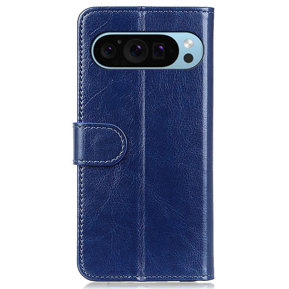  Google Pixel 10/10 Pro / 9/9 Pro Fodral Crazy Horse Läder Blå - Teknikhallen.se