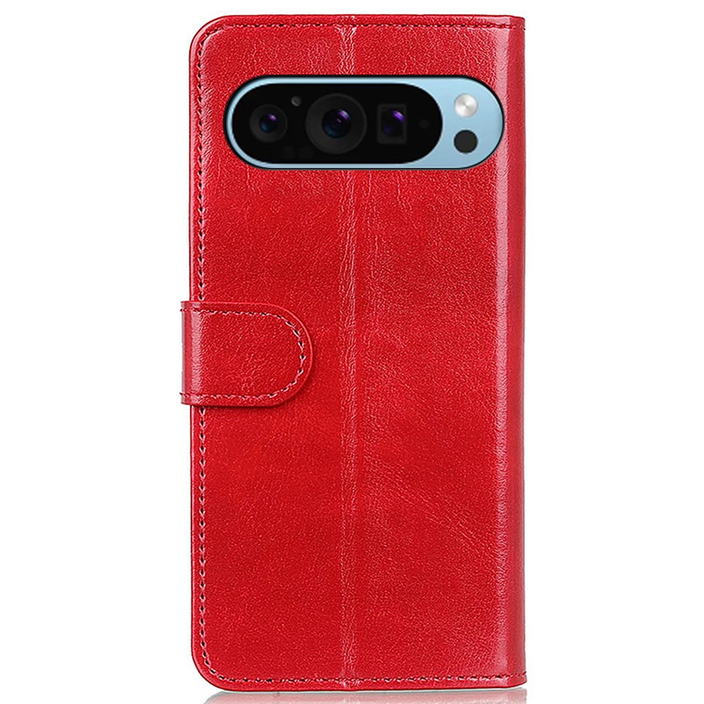  Google Pixel 10/10 Pro / 9/9 Pro Fodral Crazy Horse Läder Röd - Teknikhallen.se