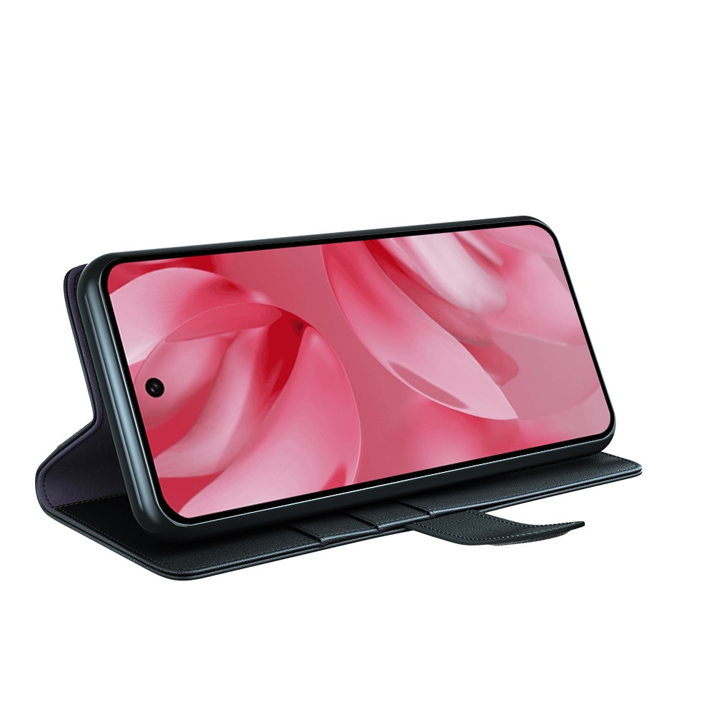  Google Pixel 10 Fodral Premium Äkta Läder Svart - Teknikhallen.se