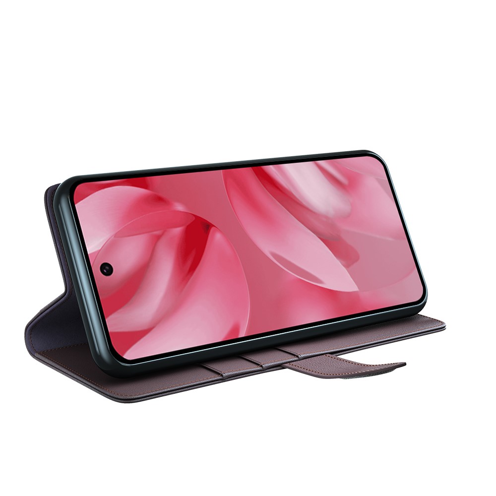  Google Pixel 10 Fodral Premium Äkta Läder Brun - Teknikhallen.se