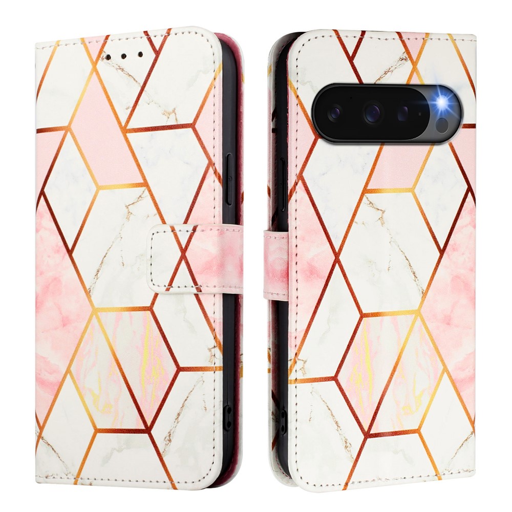  Google Pixel 10 / 10 Pro Fodral Marmor Rosa / Vit - Teknikhallen.se