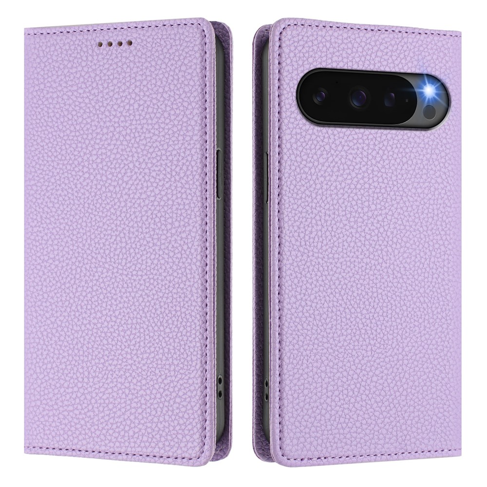  Google Pixel 10/10 Pro Fodral RFID Litchi Läder Lila - Teknikhallen.se
