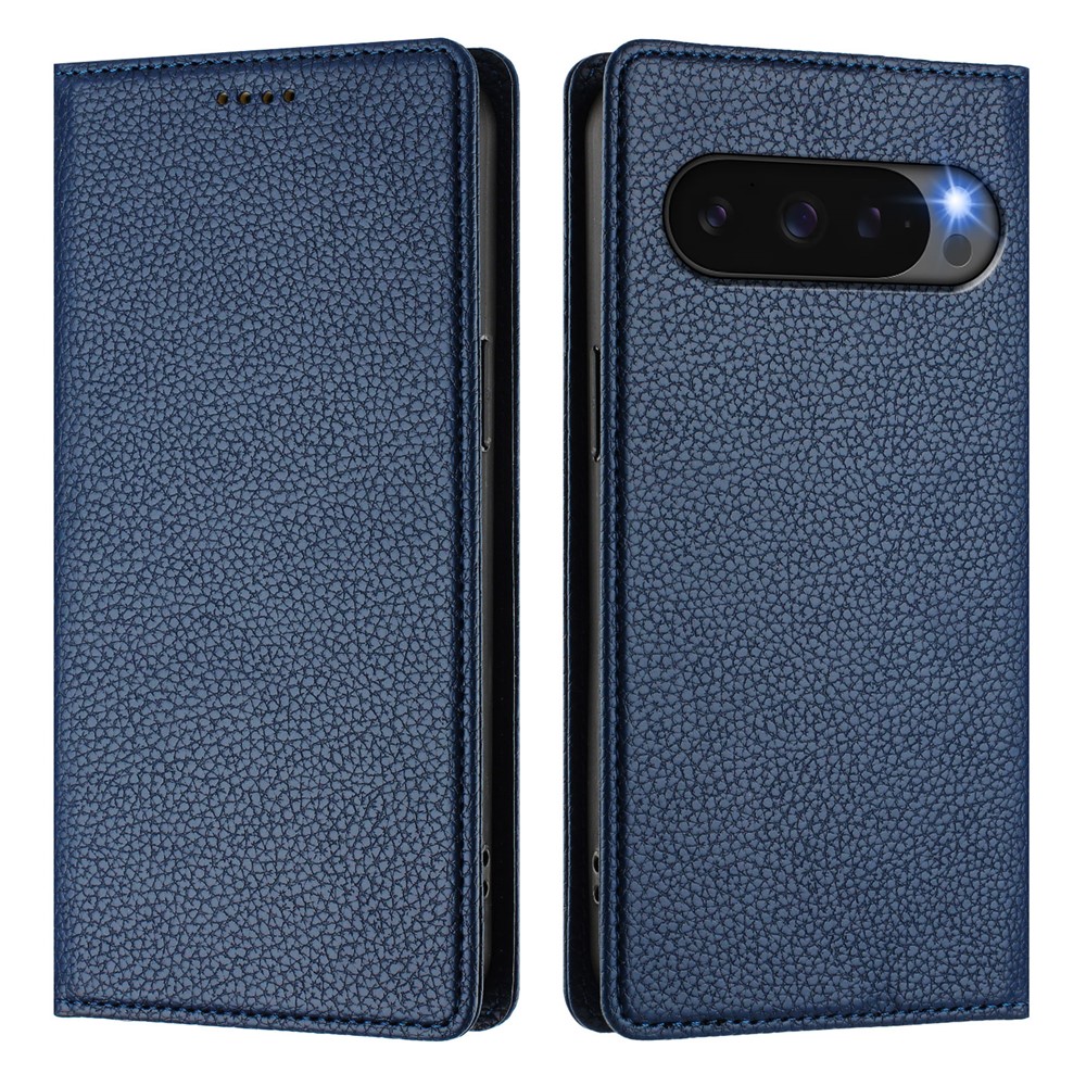  Google Pixel 10/10 Pro Fodral RFID Litchi Läder Blå - Teknikhallen.se